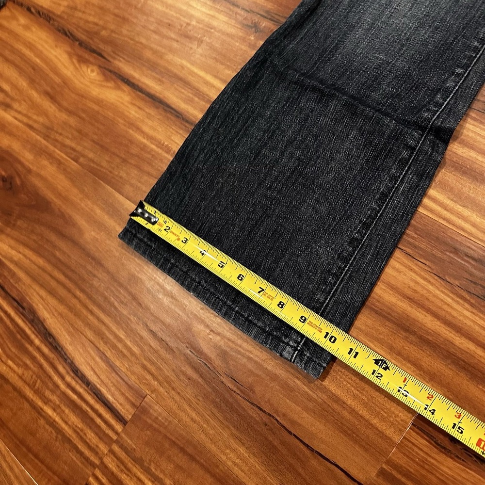 Mudd Jeans Teens 11 Gray Flare Dark Wash Stretch Denim Embroidered Pockets - Picture 7 of 7